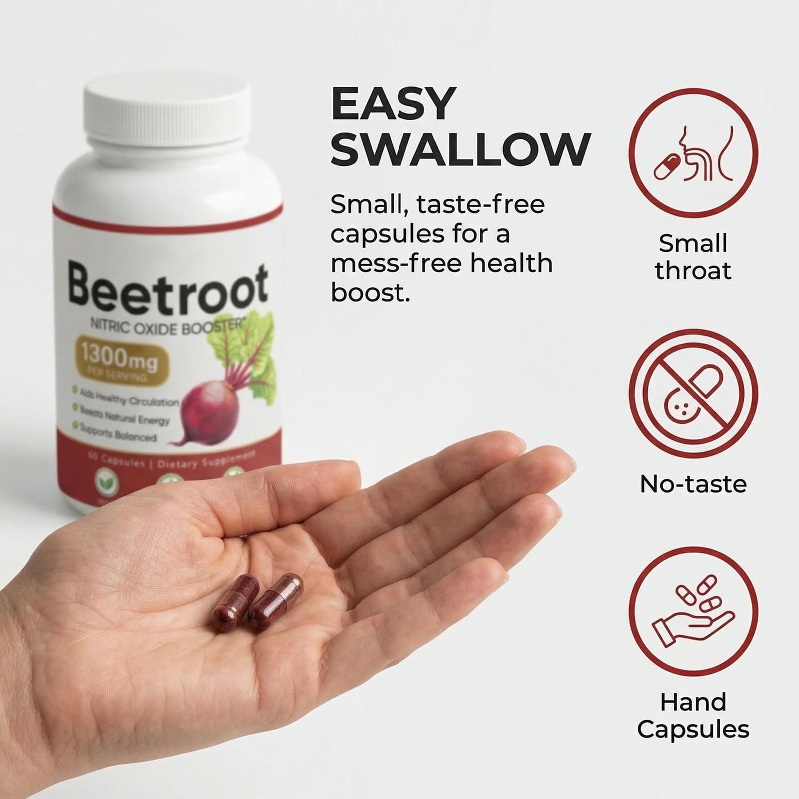 Lemeli Beetroot – 1300mg, Lemeli Beet Root Supplement 60 Capsules