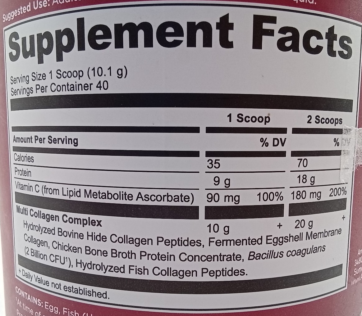 Ancient Nutrition Multi Collagen Peptides Powder Vitamin C 14.3oz BB 12/28
