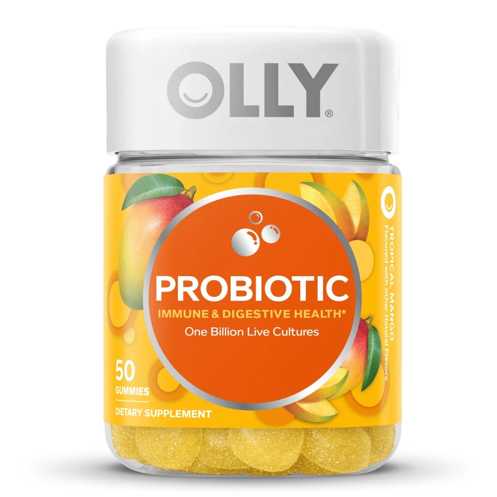 OLLY Probiotic Gummy Immune and digestive health Dietary Supplement, 50 Ct