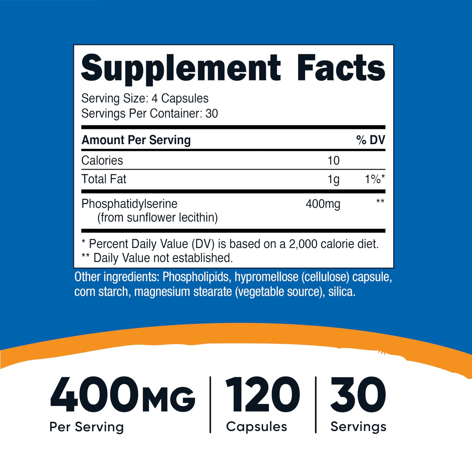 Nutricost Phosphatidylserine (400mg) 120 Capsules, 120 Count (Pack of 1)