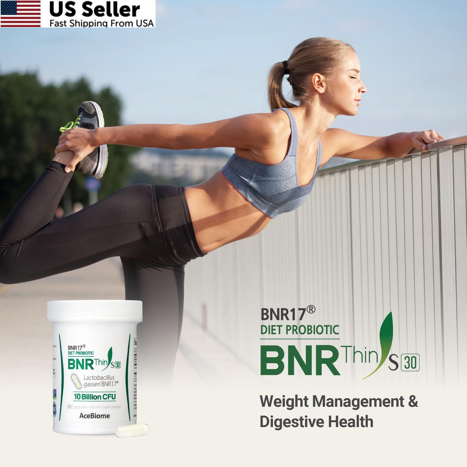 AceBiome BNRThin S30, Lactobacillus Gasseri BNR17, 10 1 Count (Pack of 30)