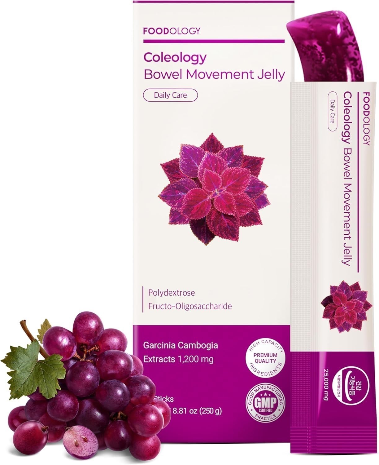 3PCS FOODOLOGY Coleology Bowel Movement Jelly (Grape & Prune) 10 Sticks NEW