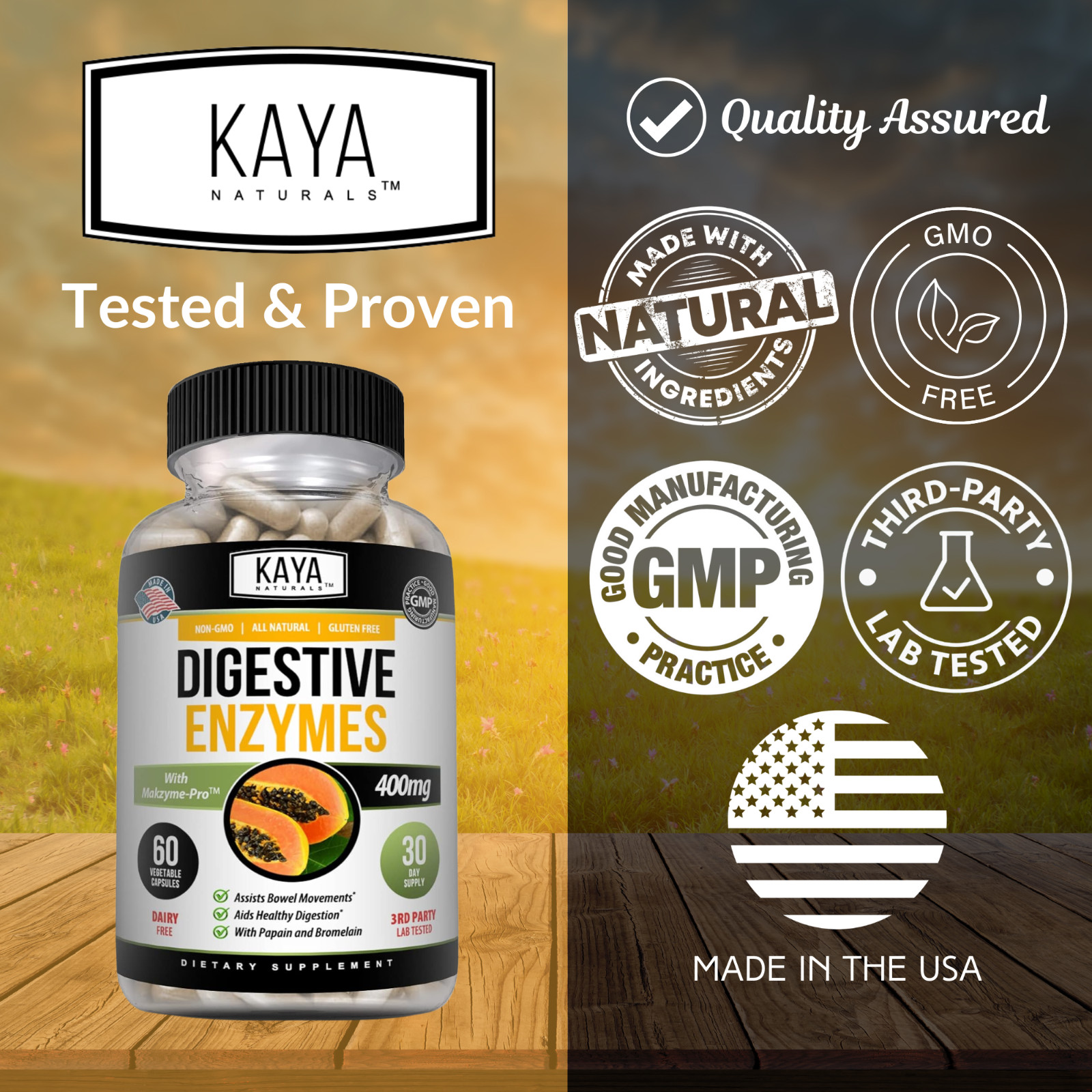 Digestive Enzymes w/ Prebiotic & Probiotics, Gas, Constipation & Bloating Relief