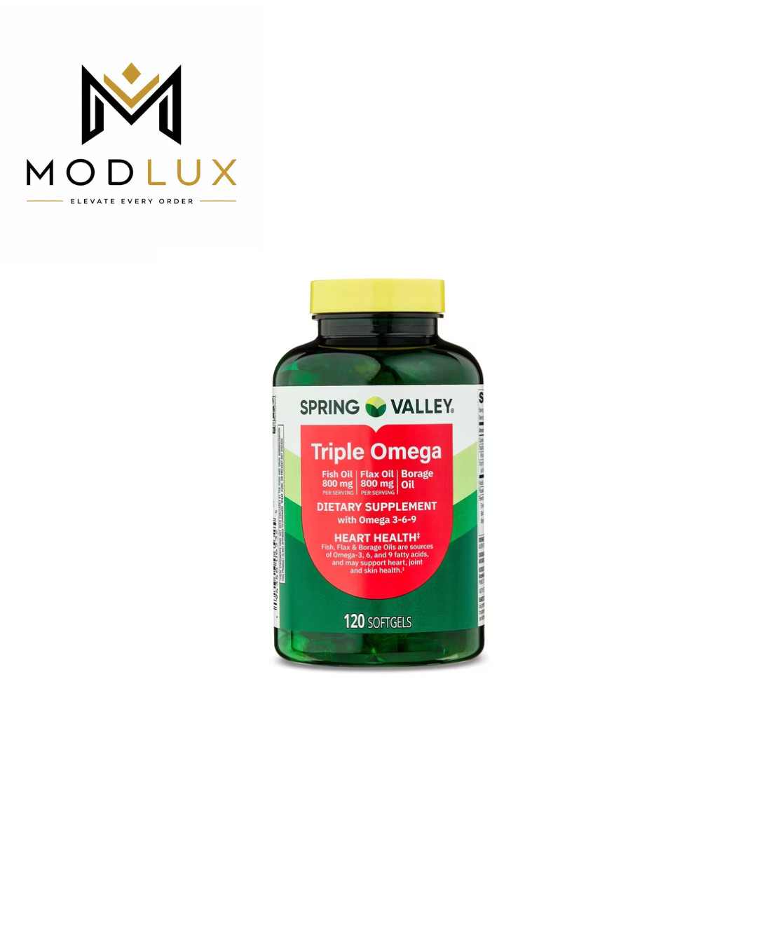 Spring Valley Triple Omega Softgels, Fish Flax & Borage, 120 Count