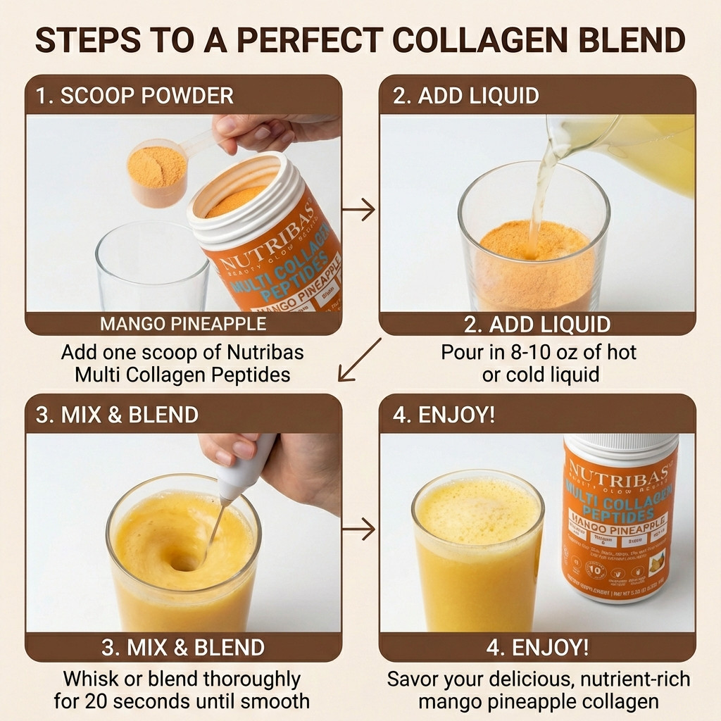 Protein Collagen Peptides Powder + Vitamin C, Bulk, Lot of 10 Mango Pineapple