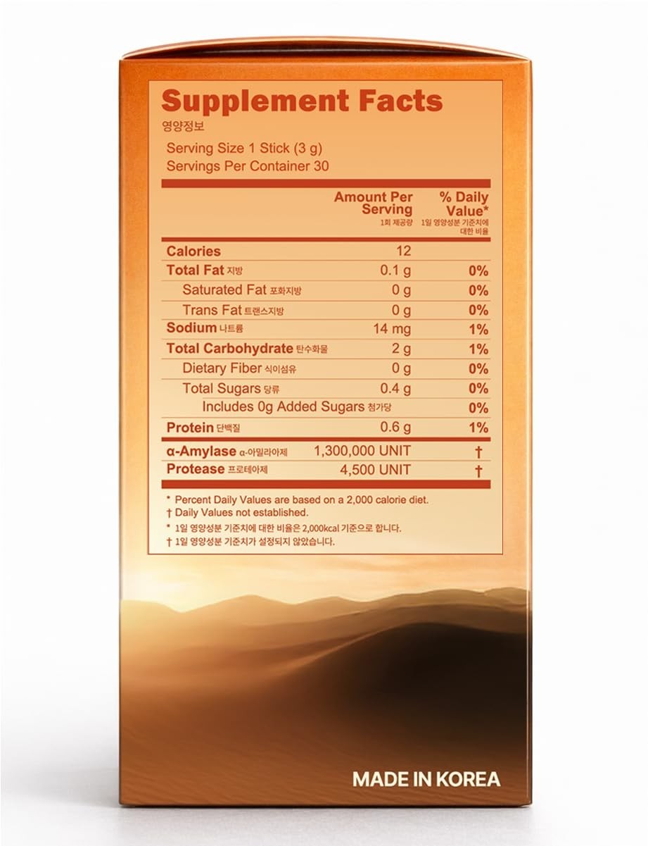 Fermented Sprouted Wheat Enzyme Powder, 3g x 30 Sticks, Injeolmi Flavor, Healthy