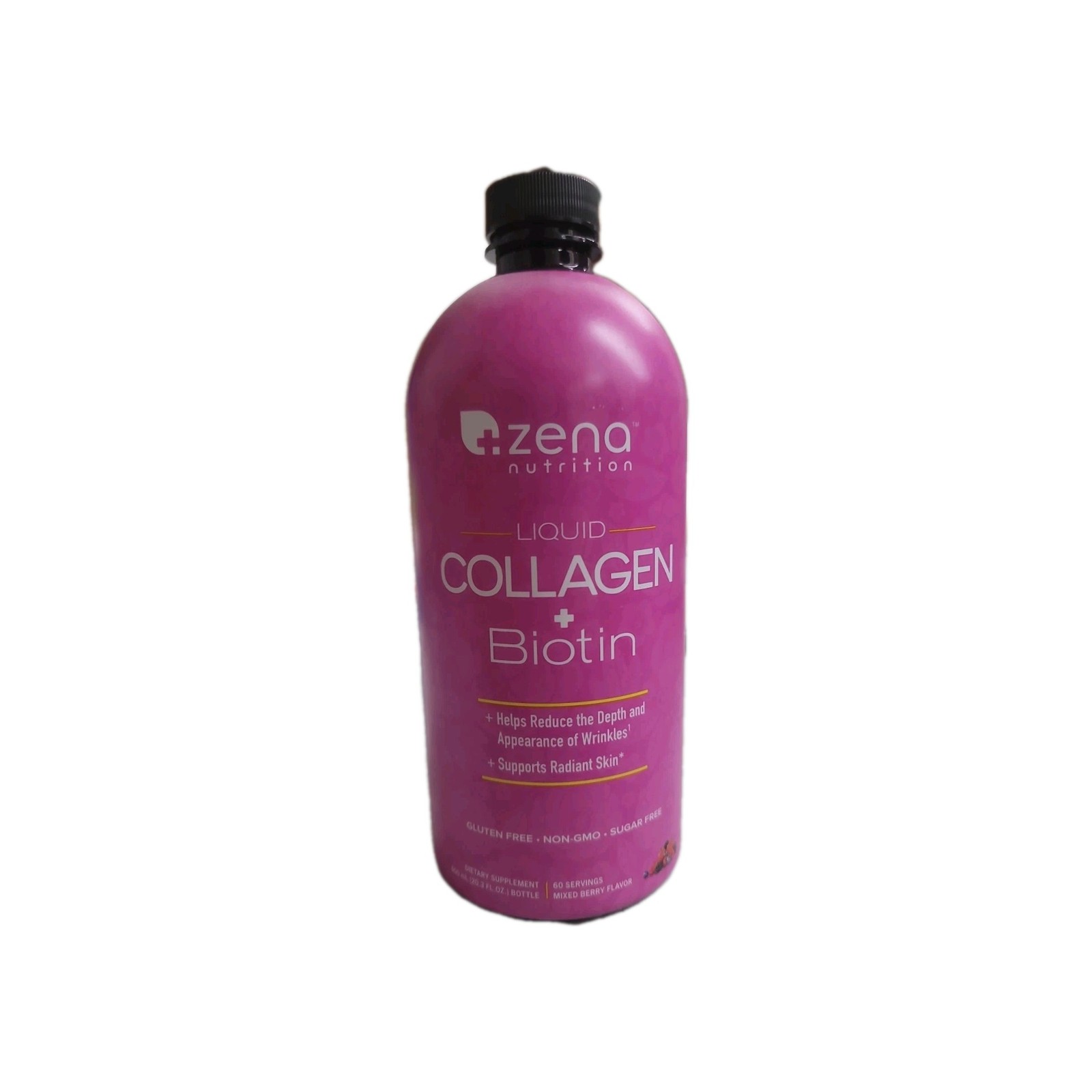 Zena Nutrition Liquid Collagen + Biotin 600mL, 20 oz 60 Servings Exp 06/2027