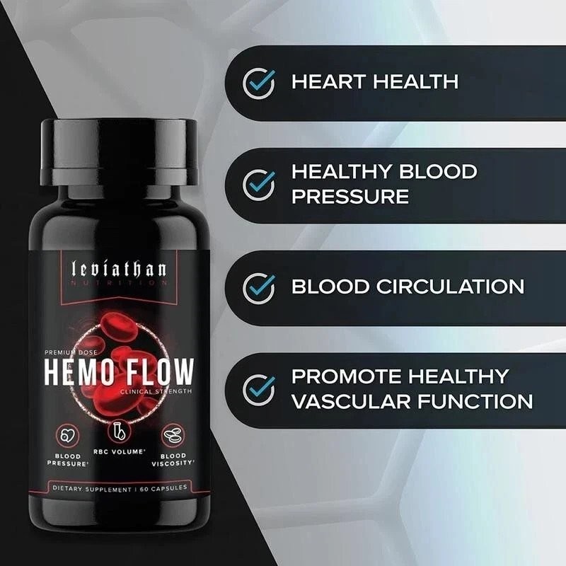 3X Leviathan Nutrition Hemo Flow Supplement with Nattokinase for Nitric Oxide