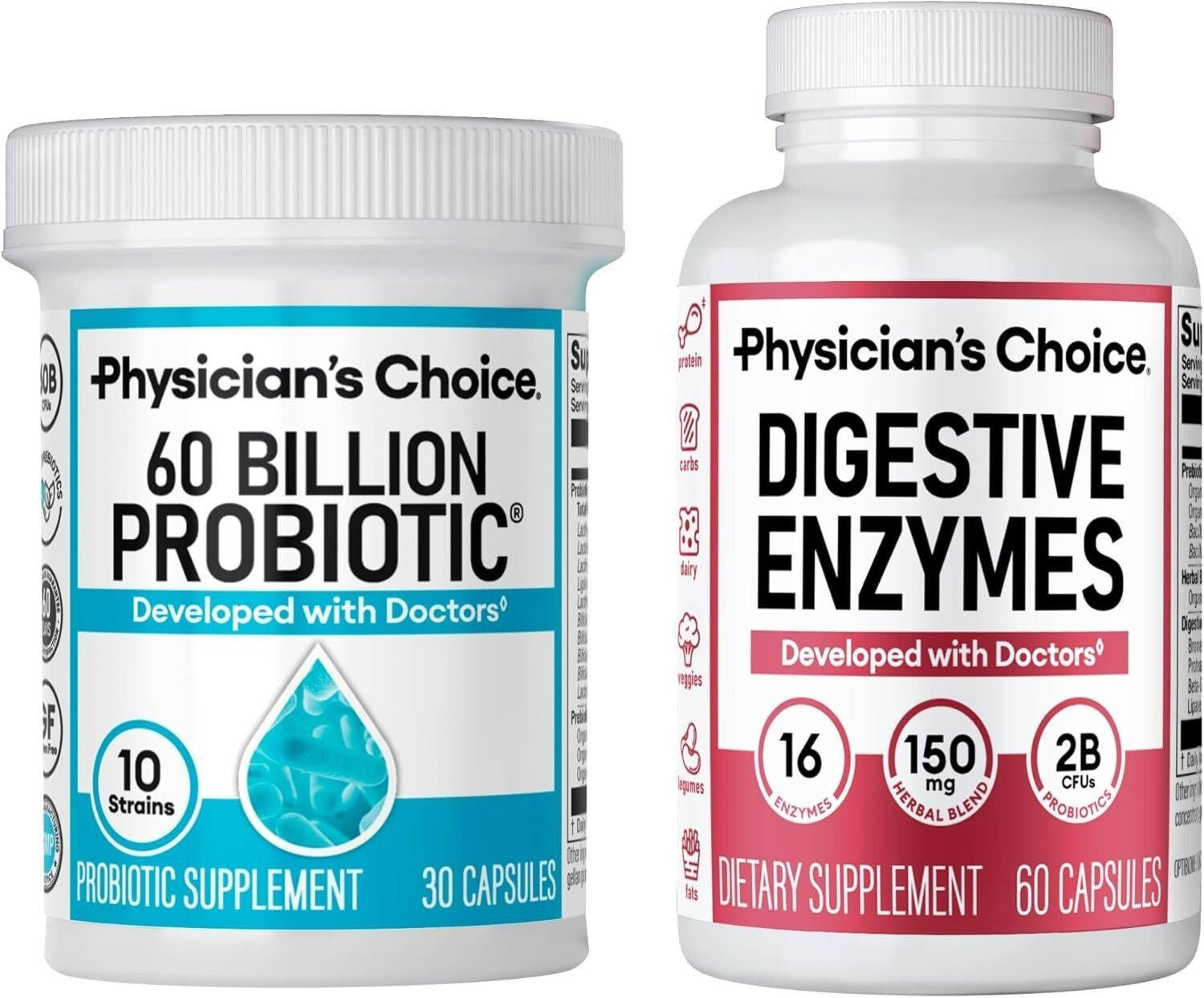 Physician’s Choice 60 Billion Probiotic & Digestive Enzymes Bundle USA SELLER *