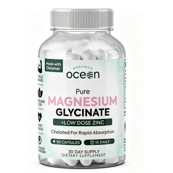Organics Ocean Pure Magnesium Glycinate for Women and Men ULES SEALED