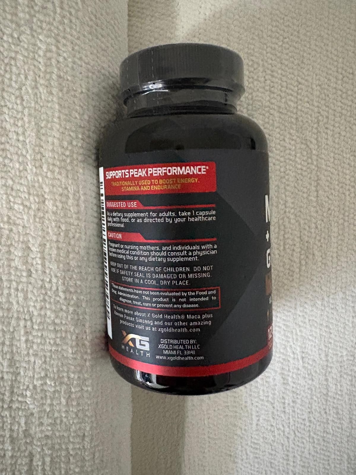 2 UNITS GOLD HEALTH MACA PANAX GINSENG-ULTRA CONCENTRADED-120 CAPSULES.