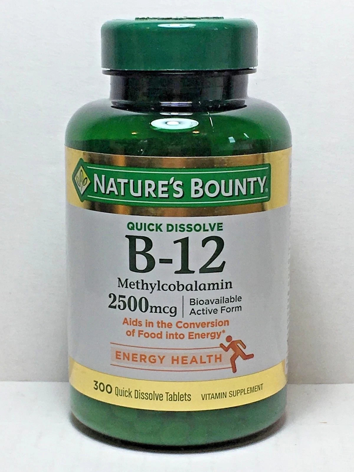 Nature’s Bounty Vitamin B-12 2500 mcg, 300 Quick Dissolve Tablets
