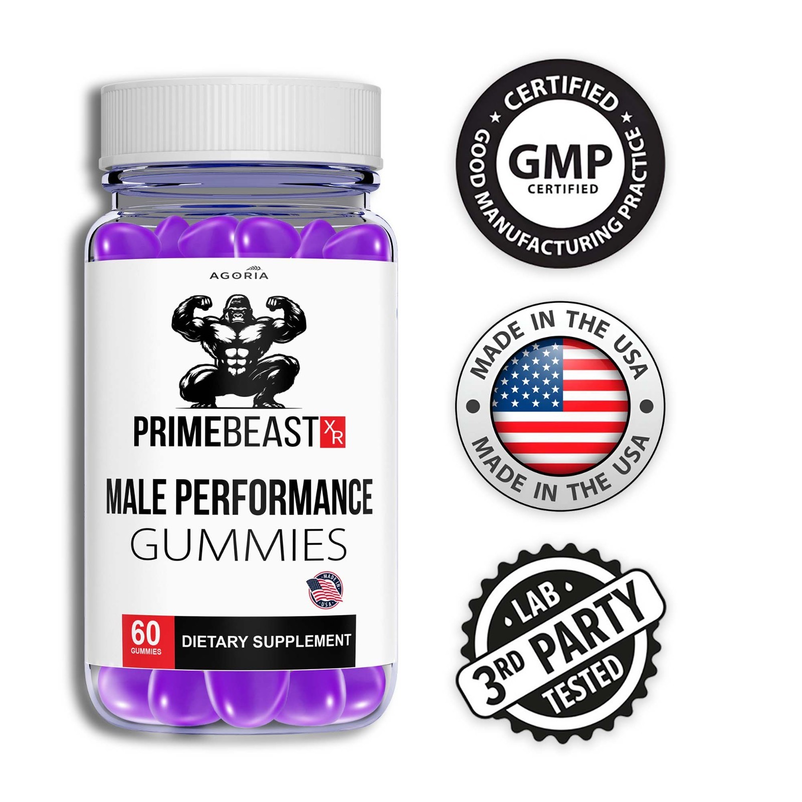 ( 1 Pack ) Prime Beast Gummies, Prime Beast XR Male Support Gummies