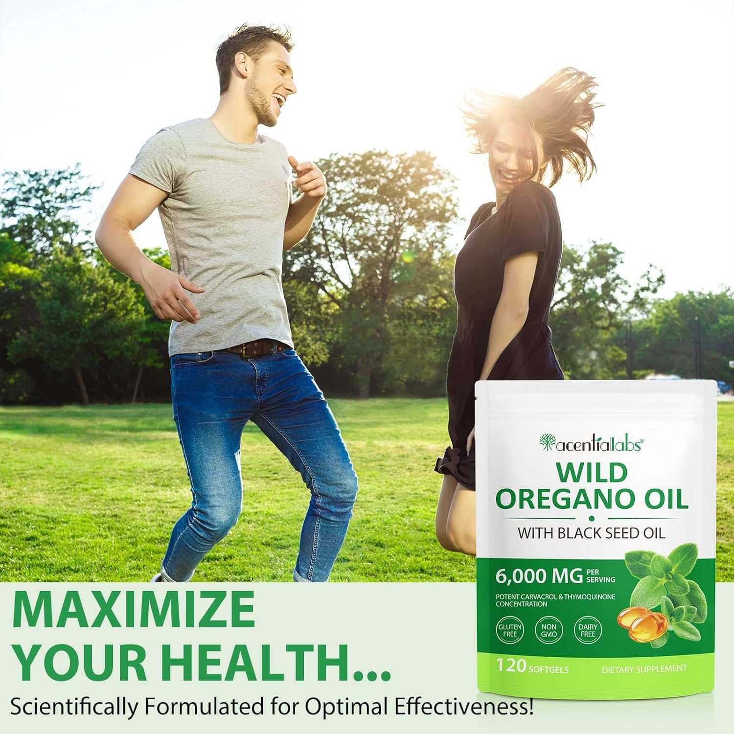 Oregano Oil Capsules 120 Count 6000mg Oil of Oregano with Black Seed oil