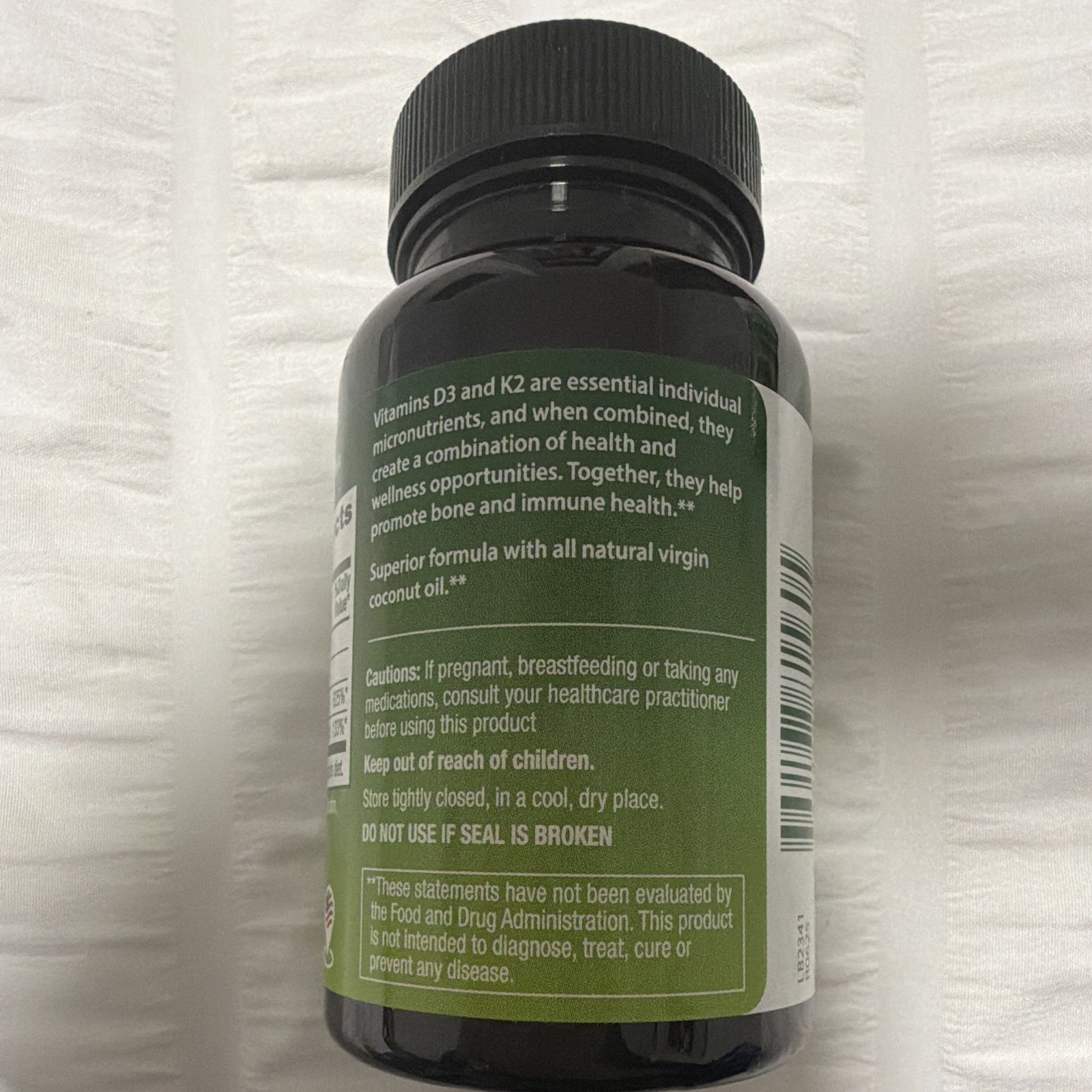 HealthA2Z Vitamin D3 + K2 Bone & Immune Support 5000 IU + 100 mcg 90 Softgels