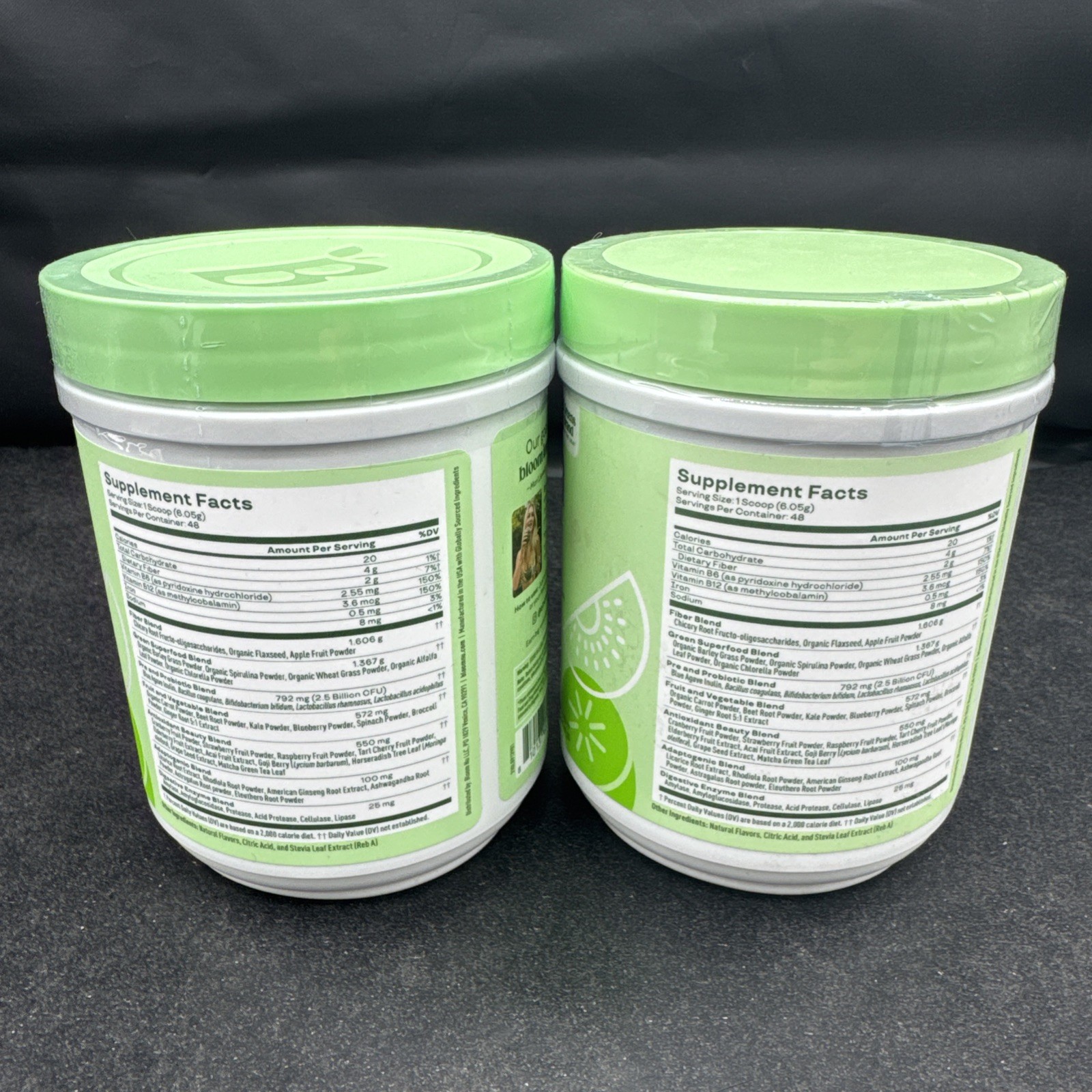 Lot of 2 – Bloom Greens & Superfoods Powder Strawberry Kiwi 48 Serving EXP 11/26