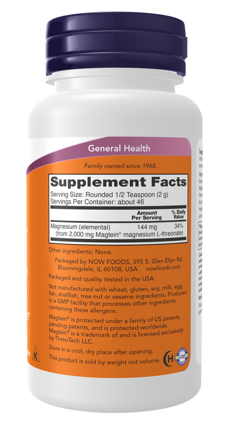 NOW Foods Magtein Powder 3.2 oz. 3/2028EXP