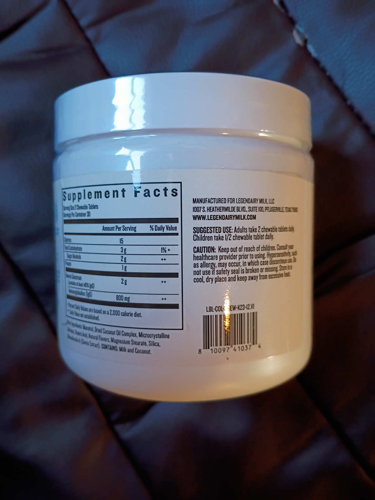 Legendairy Milk Colostrum Supplement Chewable Tablets – 60ct *EXP 02/2026*