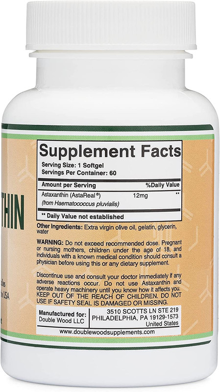 Astaxanthin 12mg Capsules – Supports Skin Eye Immune & Gut Health 60 Caps