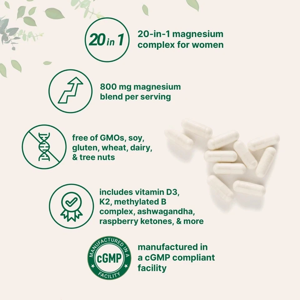 2 packs Micro Ingredients 20-in-1 Magnesium Complex 240 Vegetarian Capsules