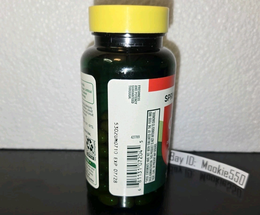 EXP 07/2028! 120ct Spring Valley CoQ10 200mg Softgels Rapid Release Value Size