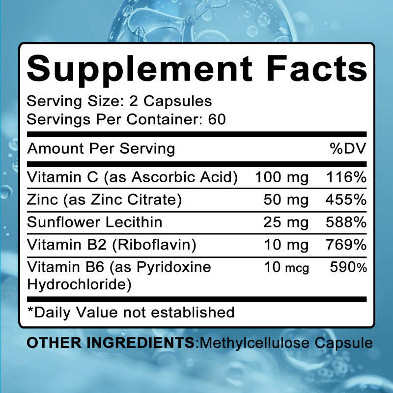 Vitamin C & Zinc Capsules 100mg Complex Supplement Vegetarian 30/60/120 Capsules