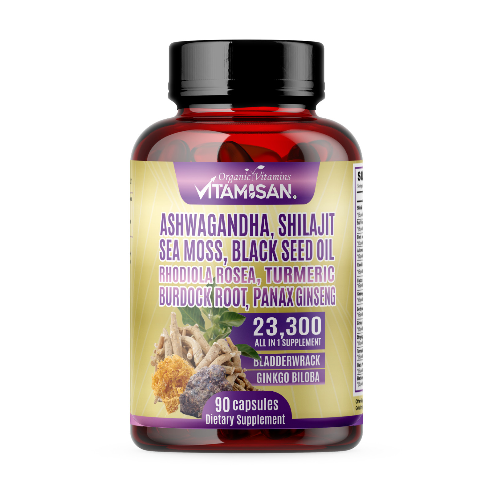 Ashwagandha Capsules 180 Supplement w/ Black Pepper Root Powder 23,300 mgOrganic