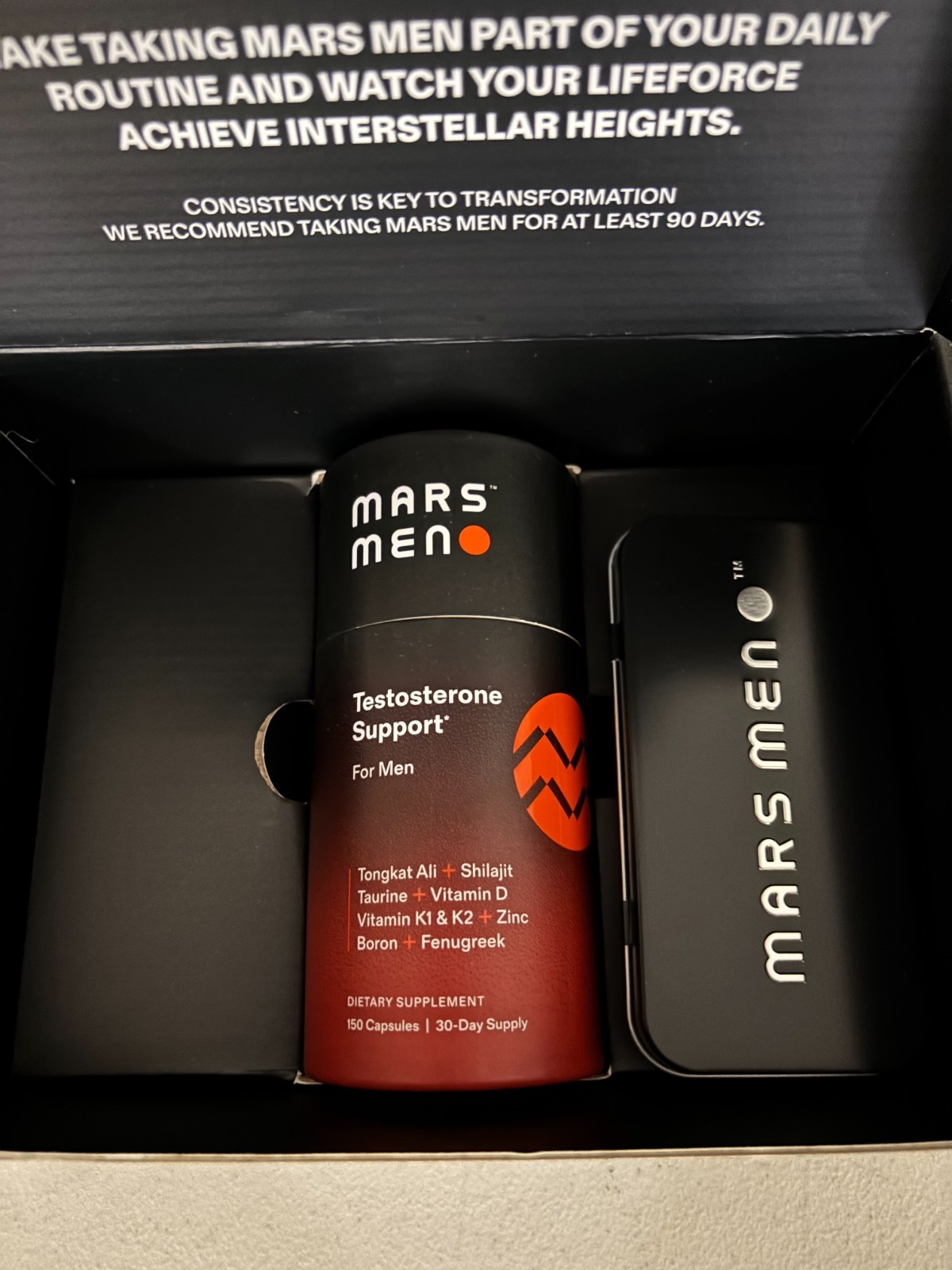 💪MARS MEN Testosterone Booster Men Natural Supplement 05/29 with Pill Tin