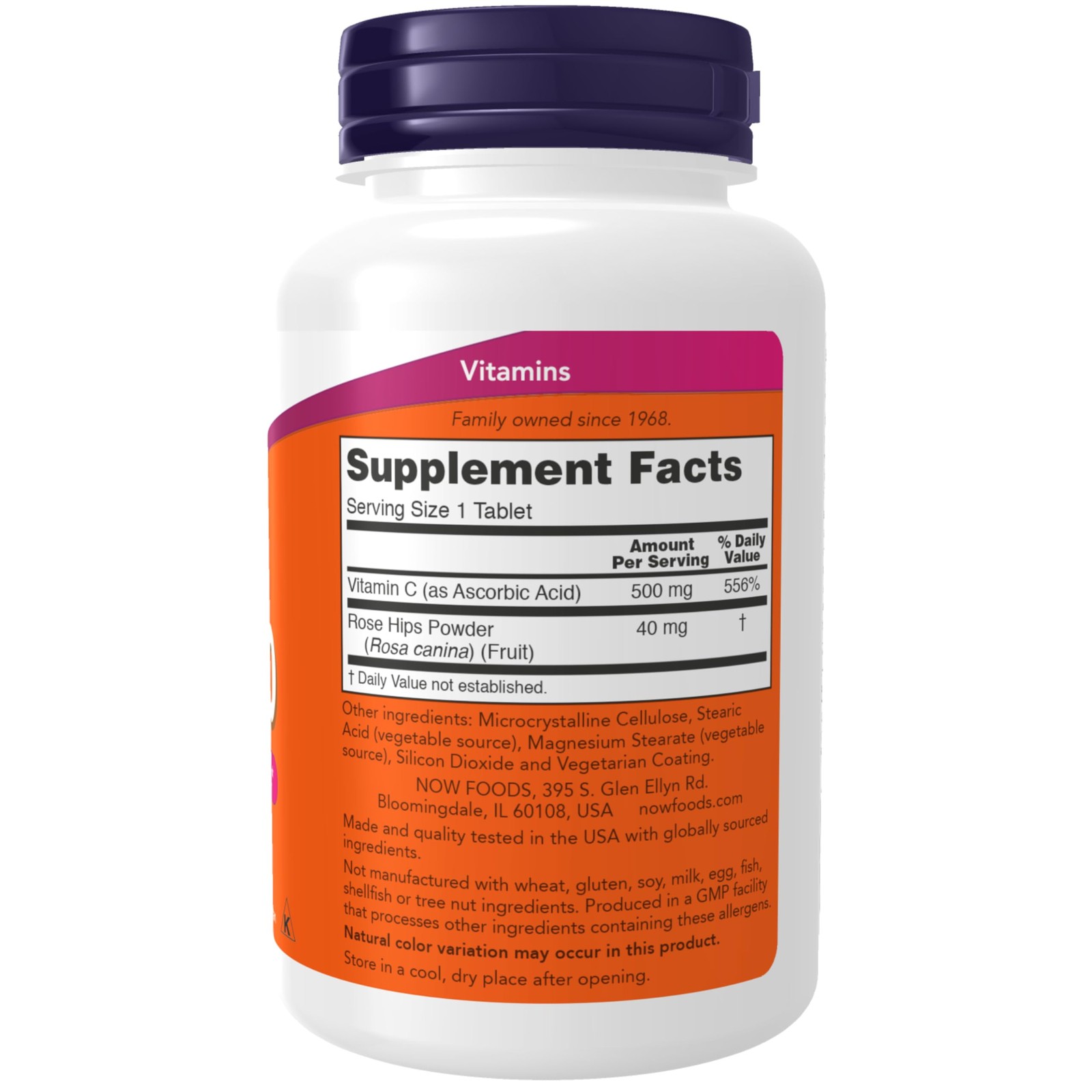 NOW Supplements, Vitamin C-500 with 250 Count (Pack of 1), Beige W/Speckles