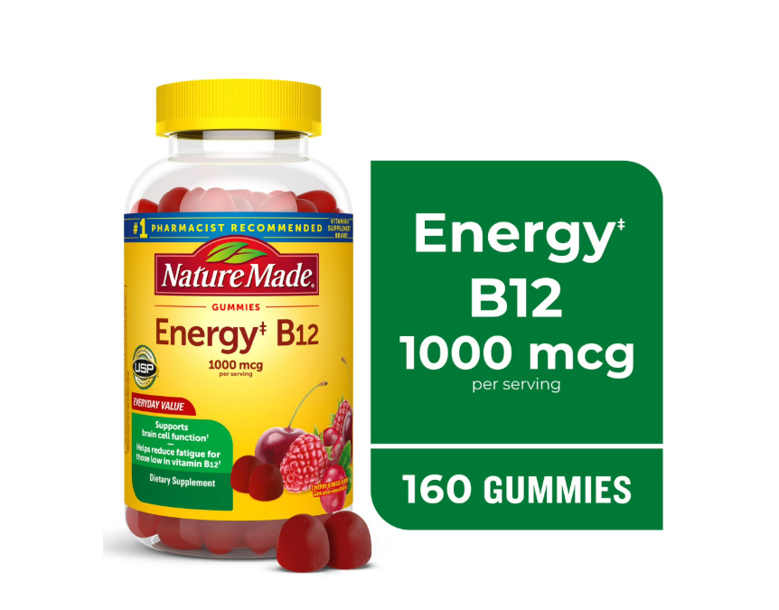 2 PACK Energy B12 1000 Mcg Gummies, Dietary Supplement, 160 Count