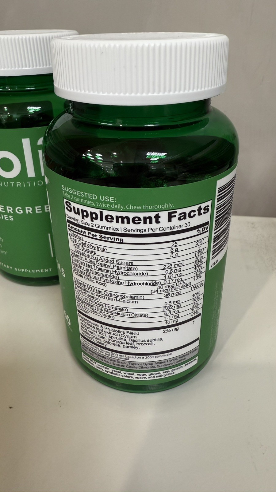 Goli Supergreens Vitamin Gummies -2 Bottles (120 Count)