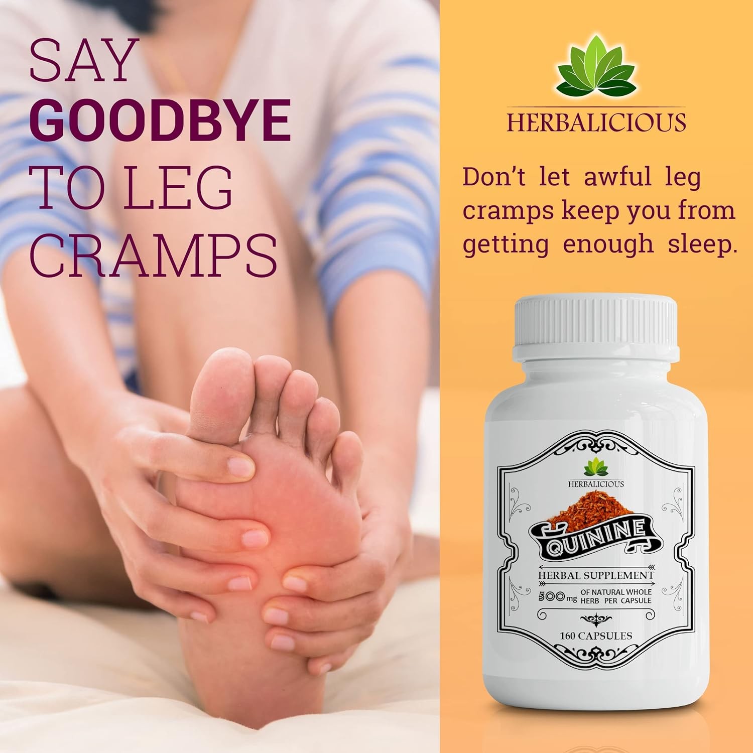 Varicose Vein Defense & Leg Cramp Relief Pure Herbal Supplement (160 Tablets)