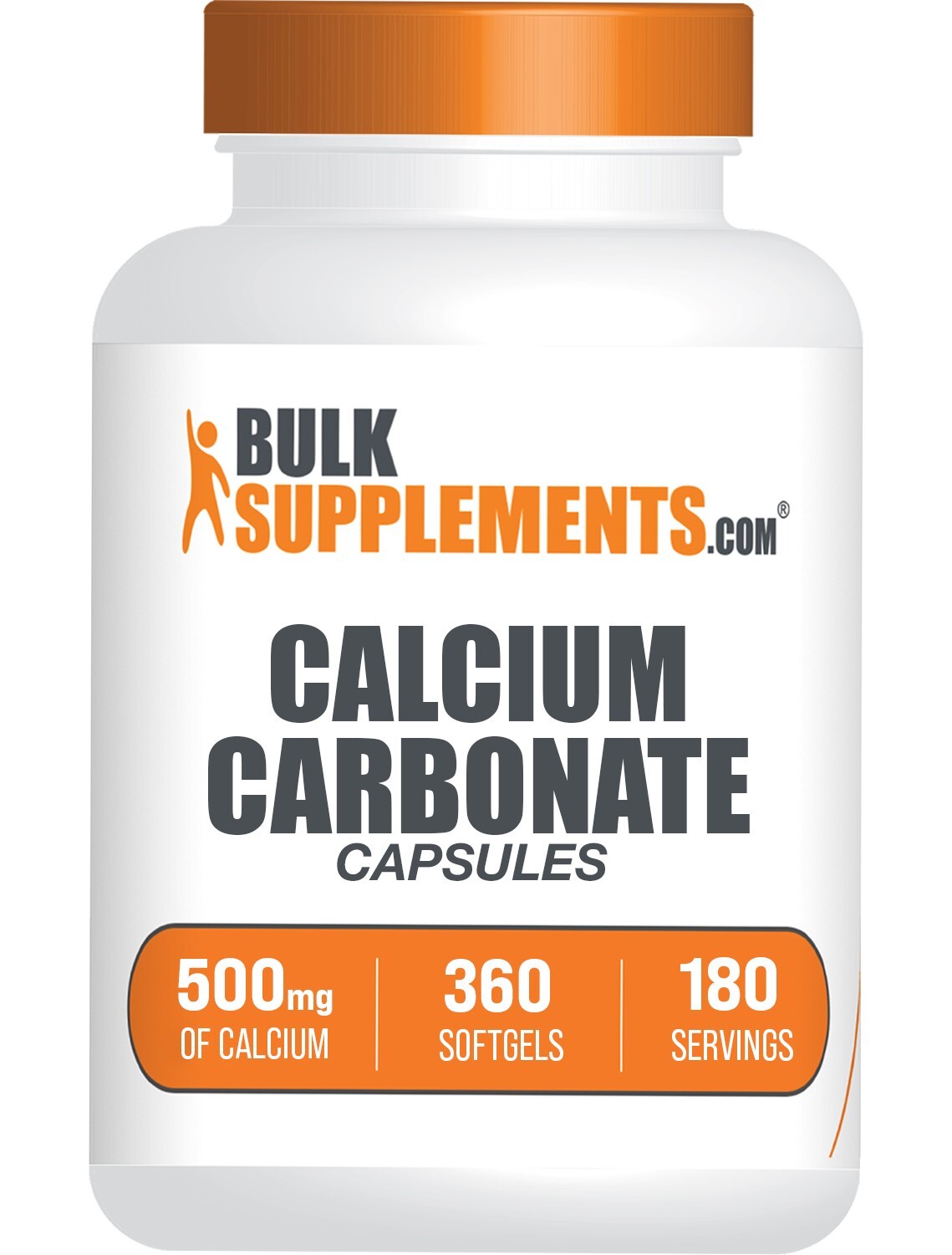 BulkSupplements Calcium Carbonate 360 Capsules – 1.25g Per Serving