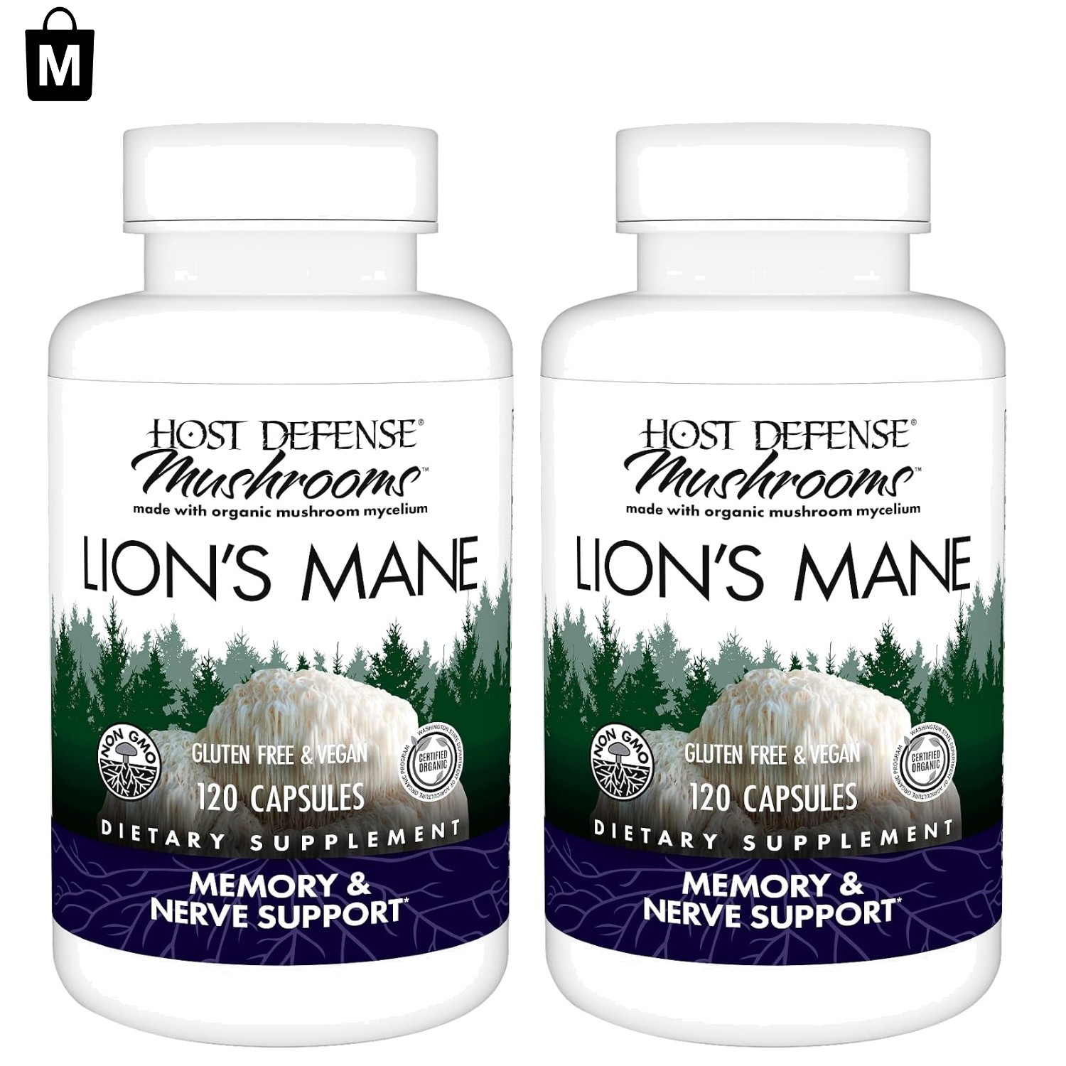 Organic Lion’s Mane Mushroom Capsules 240 Count for Daily Brain Wellness