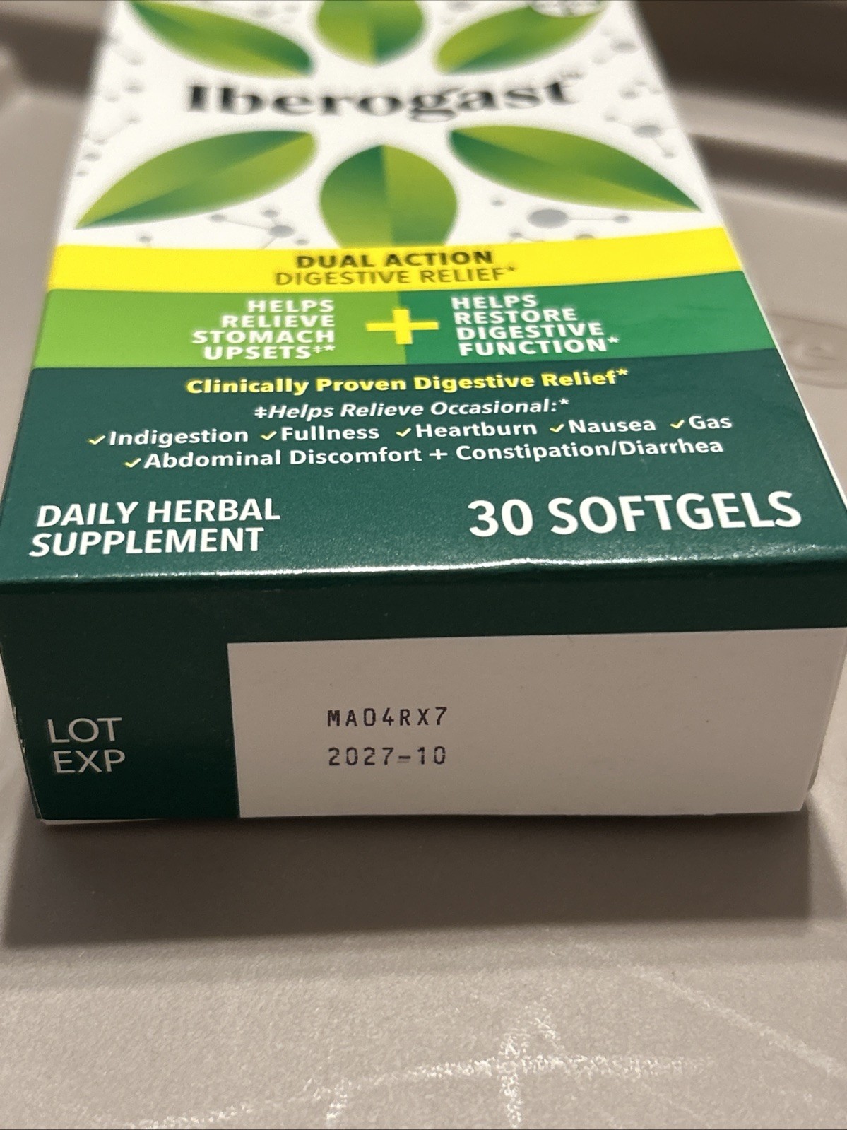 Iberogast Digestive Relief Softgels 30 Ct Herbal Supplement Stomach Gas 06/26