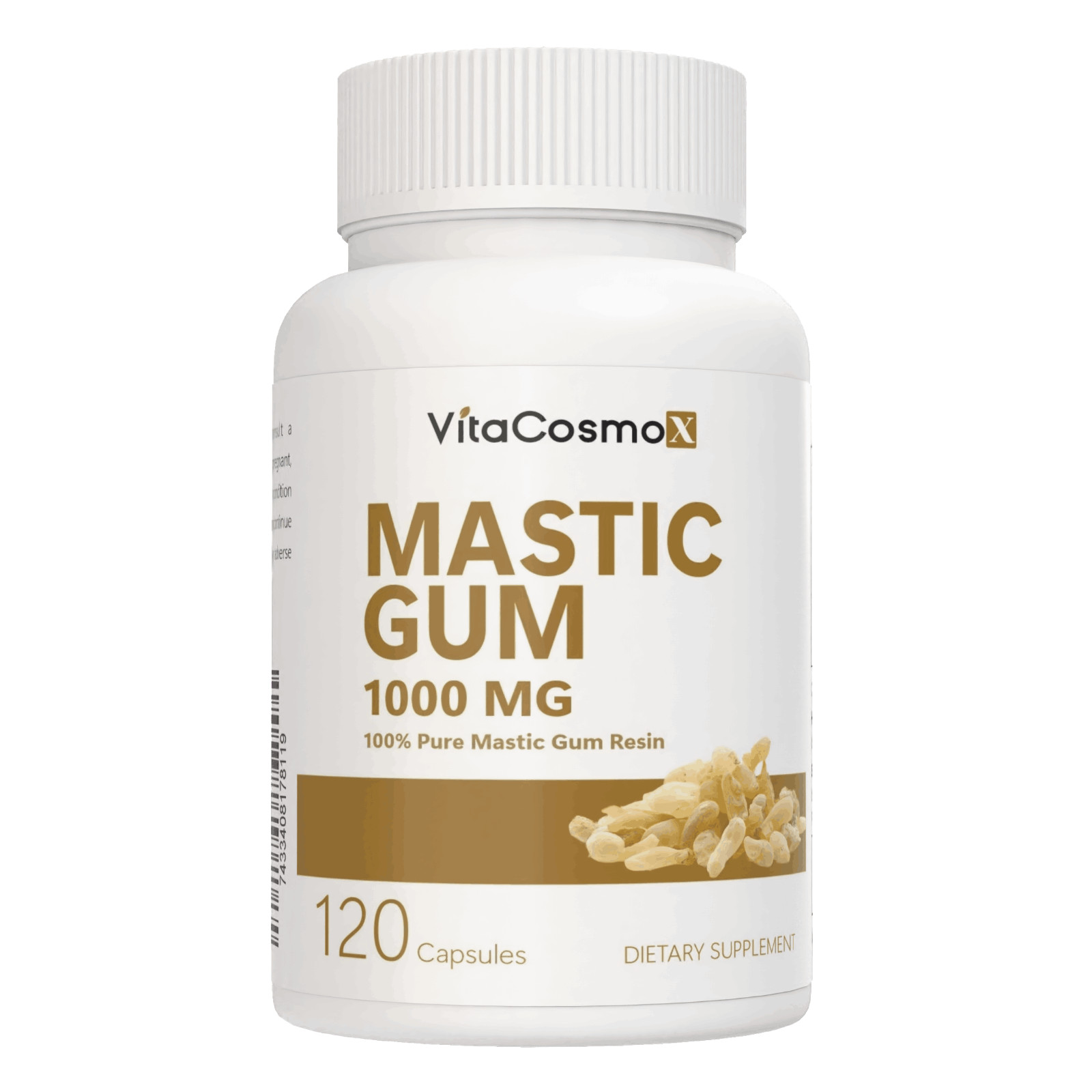 VitaCosmoX Mastic Gum 1000mg Support Digestive Function, Gastrointe 120Capsules