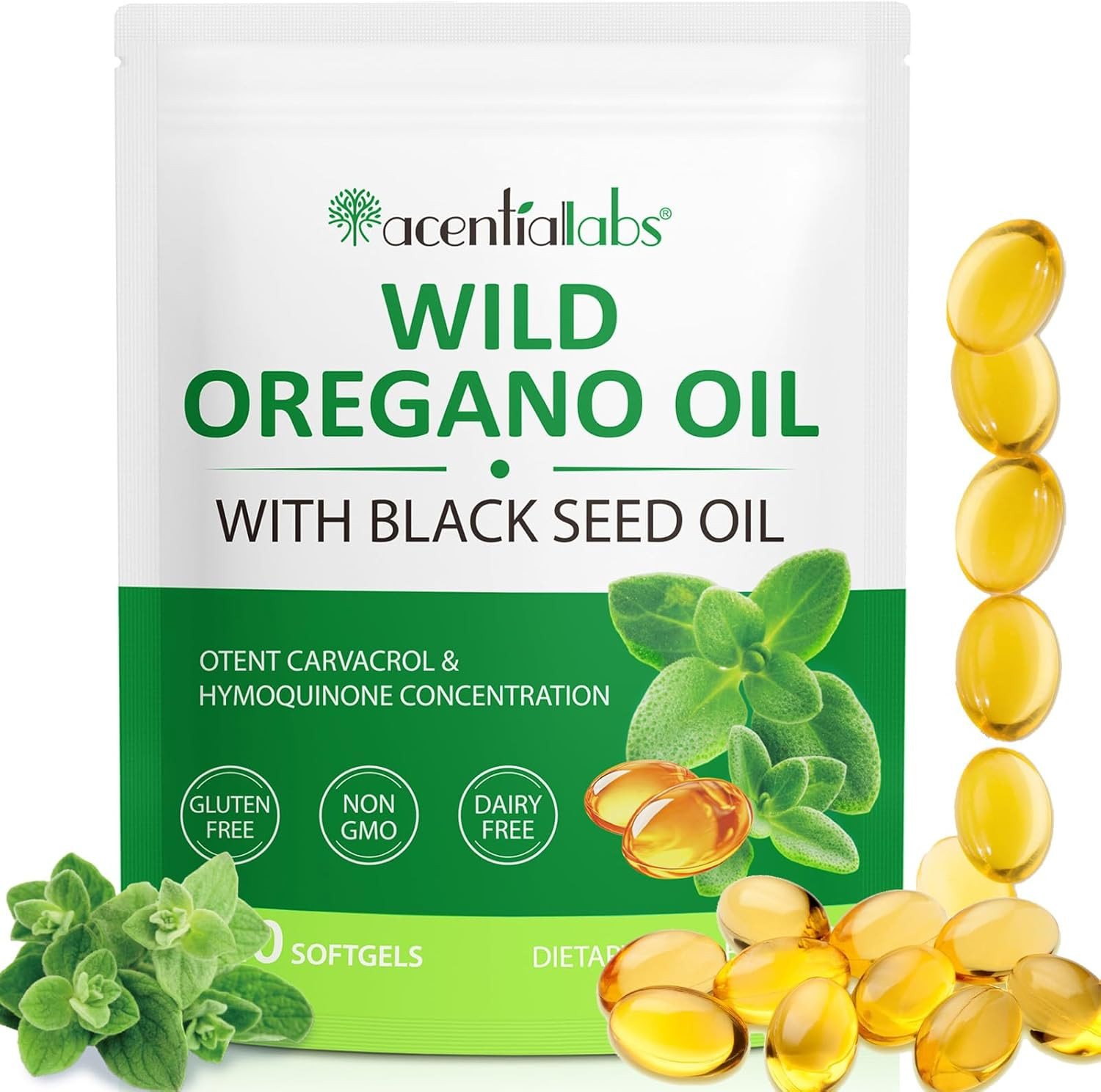 Oregano Oil Capsules 120 Count 6000mg Oil of Oregano with Black Seed oil