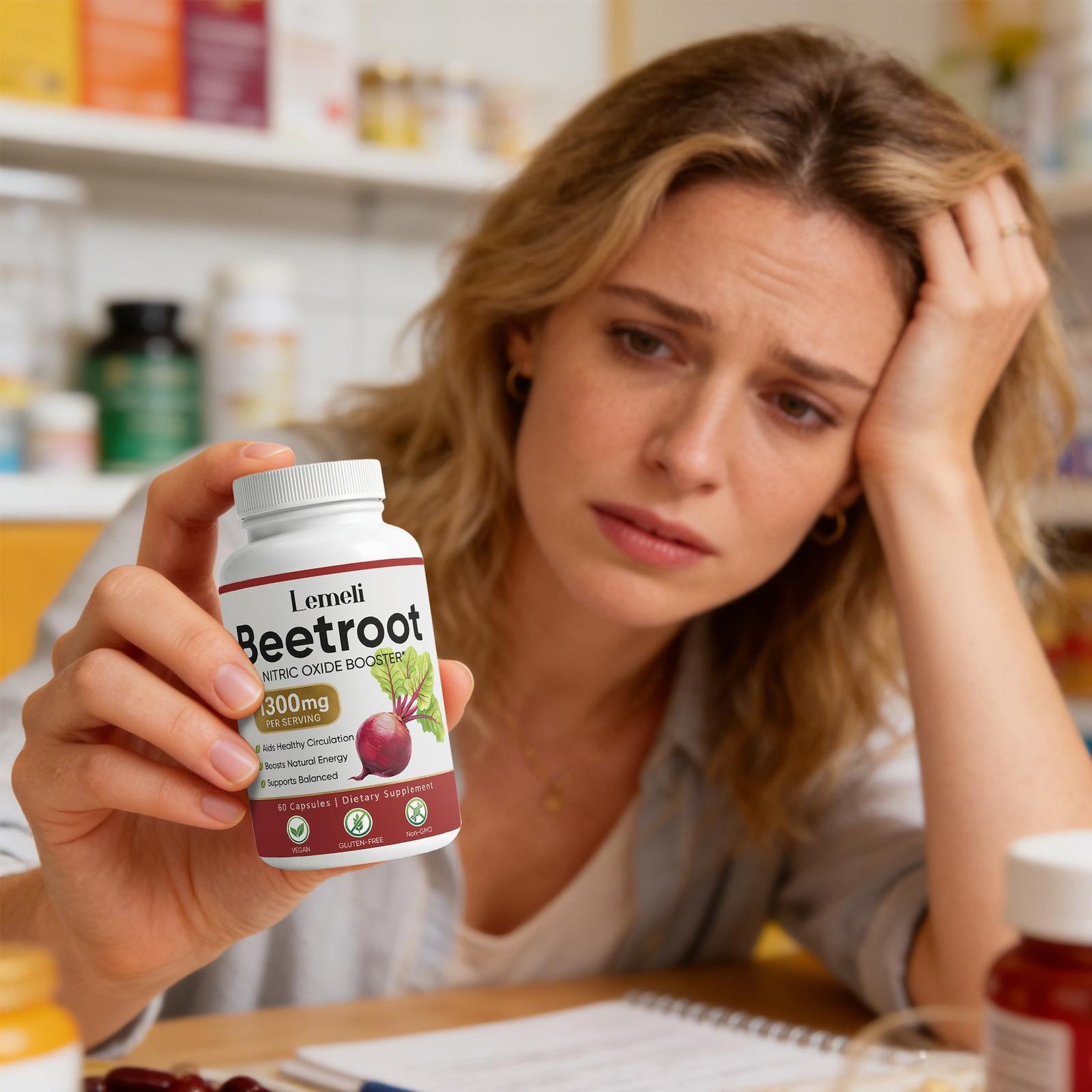 Lemeli Beetroot – 1300mg, Lemeli Beet Root Supplement 60 Capsules