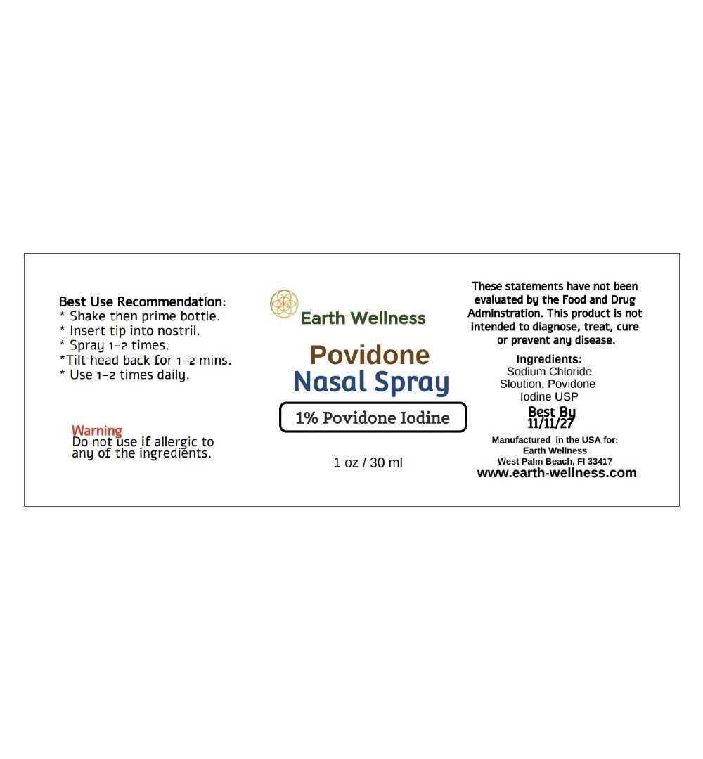 1% Povidone Iodine and Saline 1 oz Nasal Spray in Glass Bottle Fast Shipping