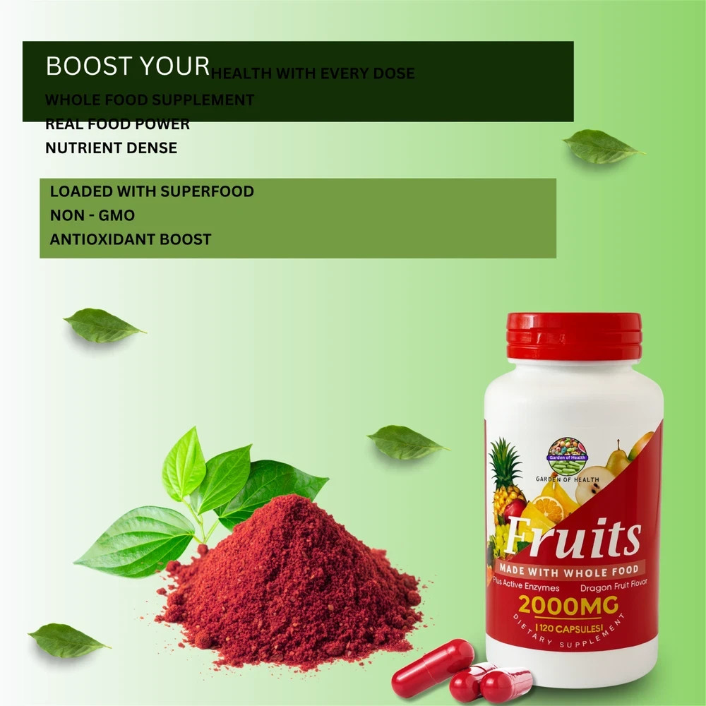 Garden OF Health Fruits Veggie 2000mg Enzymess Blend Whoeele Food 240 Capsule–