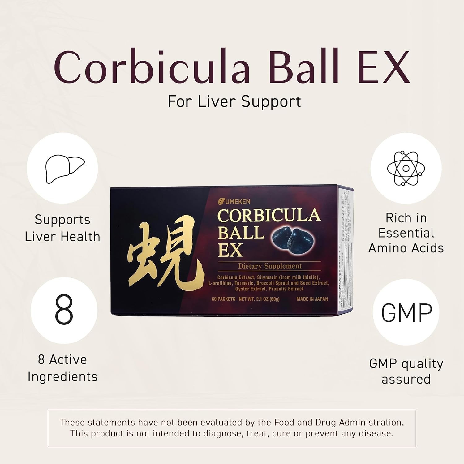 Japanese-Made Corbicula Liver Support with Propolis – 60 Daily Nutrient Packets