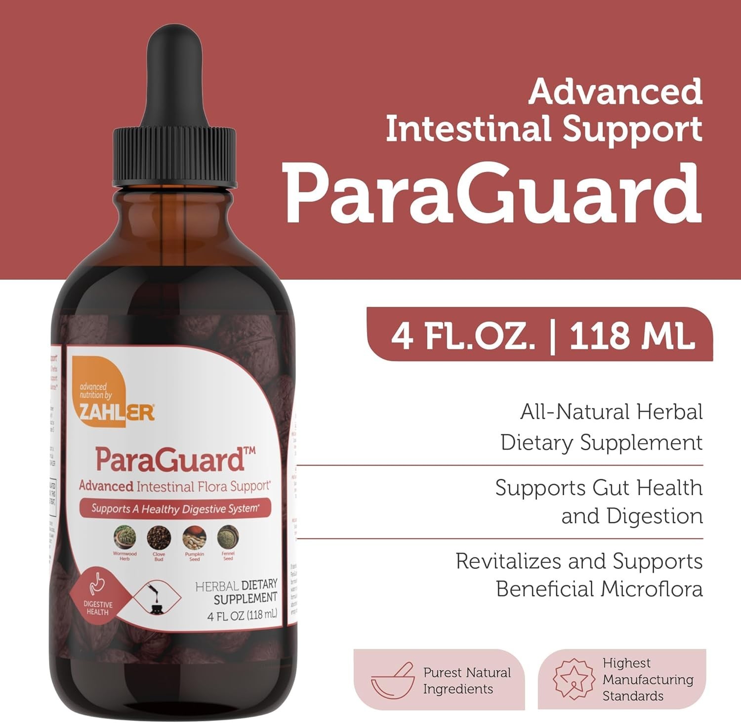 Digestive Support Herbal Drops Natural Gut Health Supplement 4oz