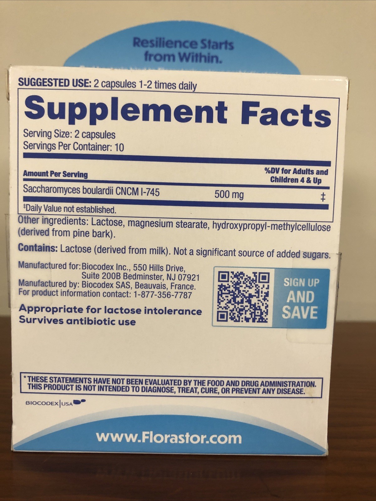 Florastor Dual Action Probiotic 20 Capsules Exp 4/27