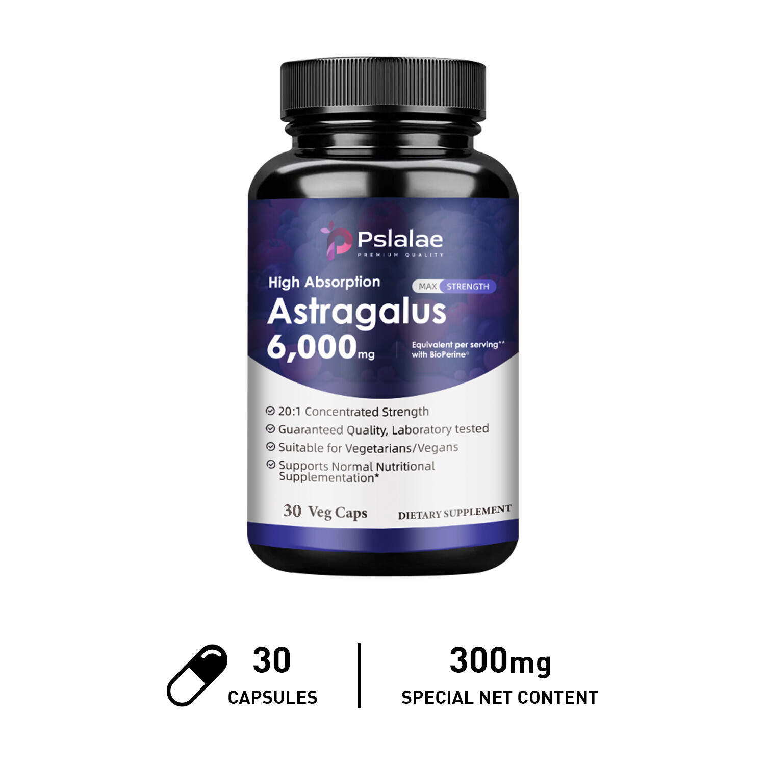 Astragalus Capsules 6000mg – Bioperine, Enhance Energy & Endurance Immune System