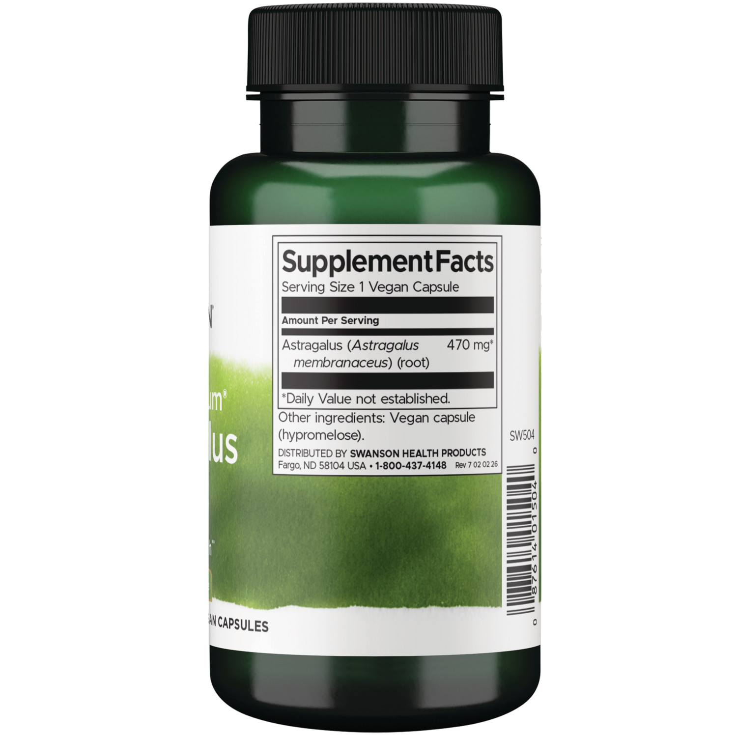 Swanson Astragalus Root 470 mg 100 Capsules