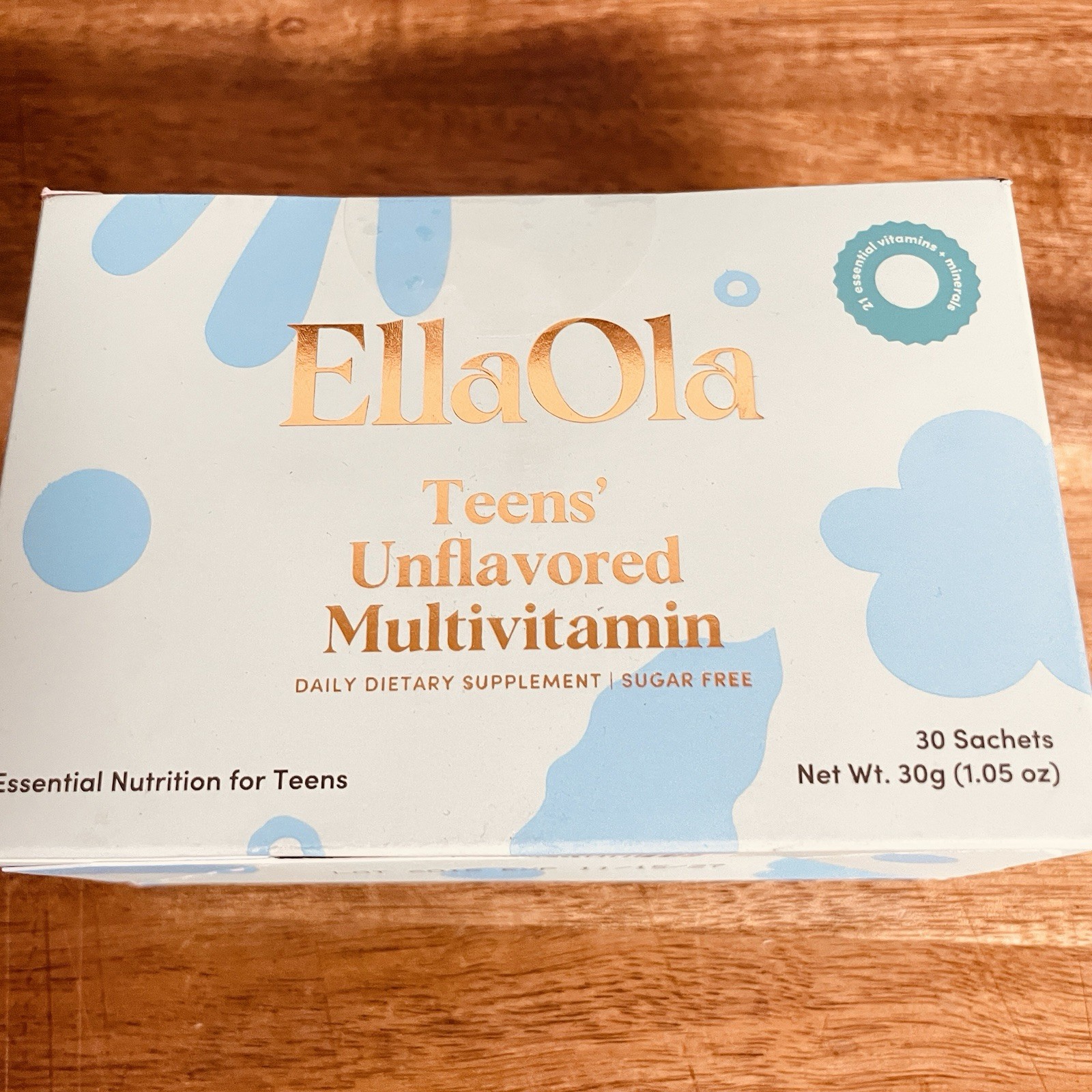EllaOla Teens Unflavored Multivitamin 30 Sachets Exp 11/2027 New Sealed