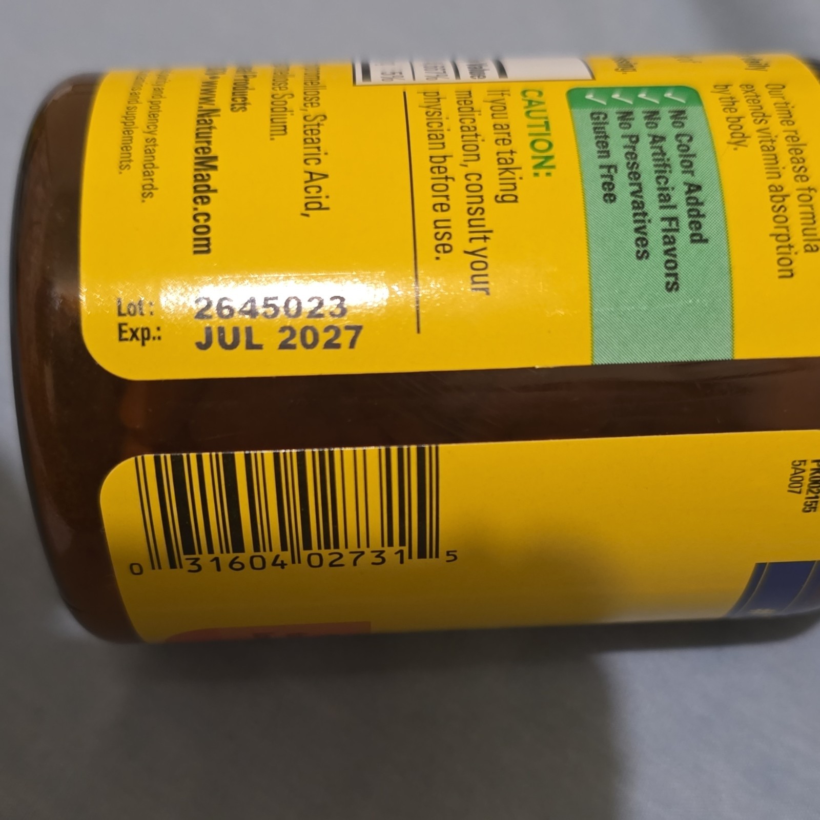 Nature Made Time Release B12 1000 mcg 160 Tablets – Vitamin B12 & Calcium