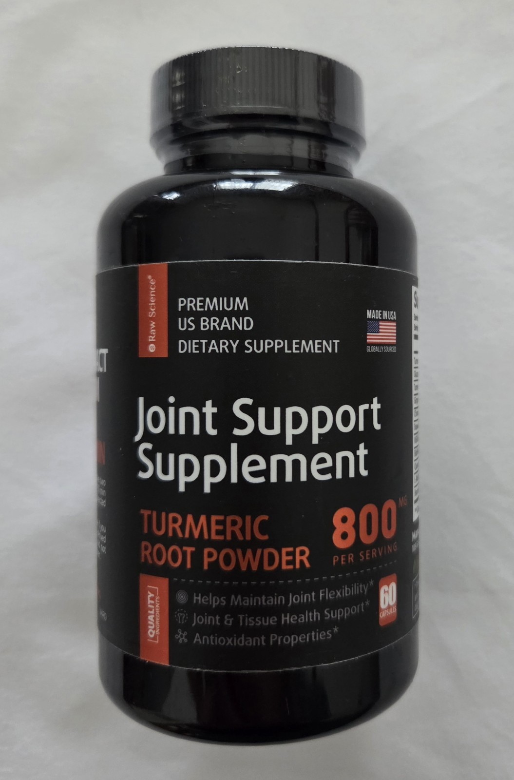Raw Science Joint Support Glucosamine Turmeric Curcumin MSM 60Caps EXP 6/26