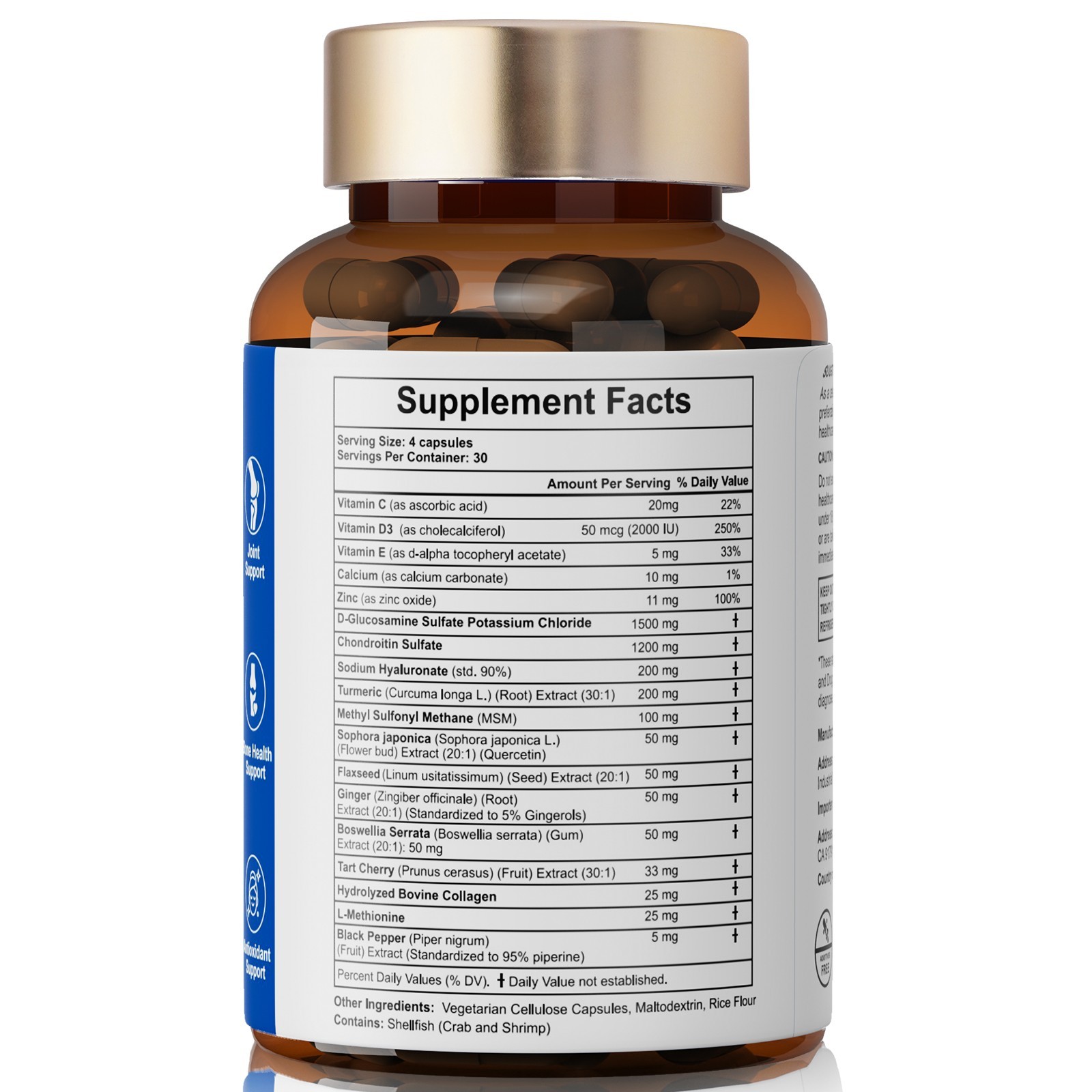 2 Pack Glucosamine Chondroitin Turmeric MSM Triple Strength Joint Support 240ct