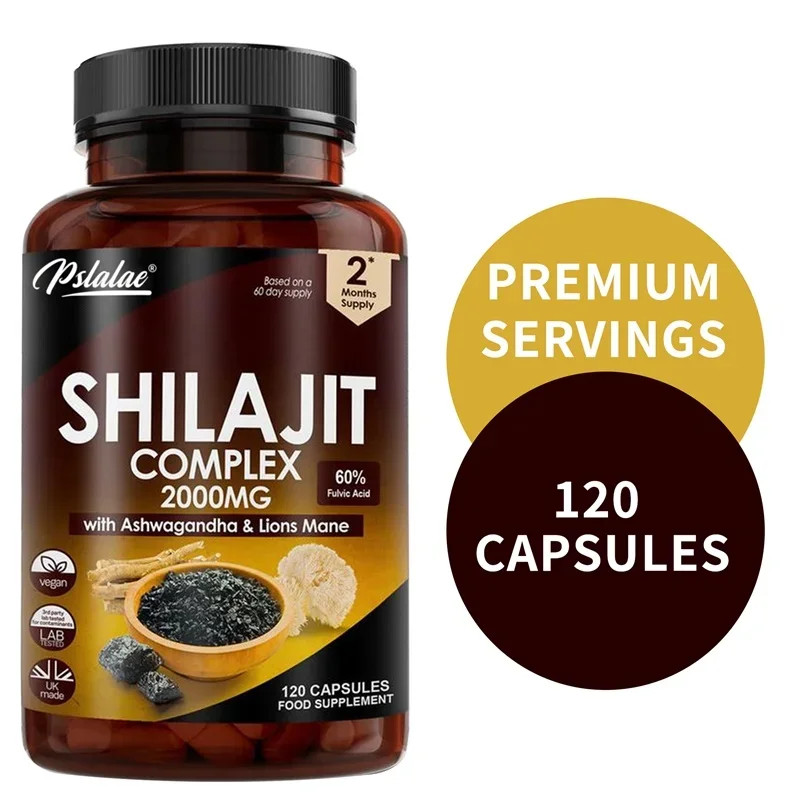 Shilajit Complex 120pcs, Relieve Stress, Enhance Physical Strength, Metabolism